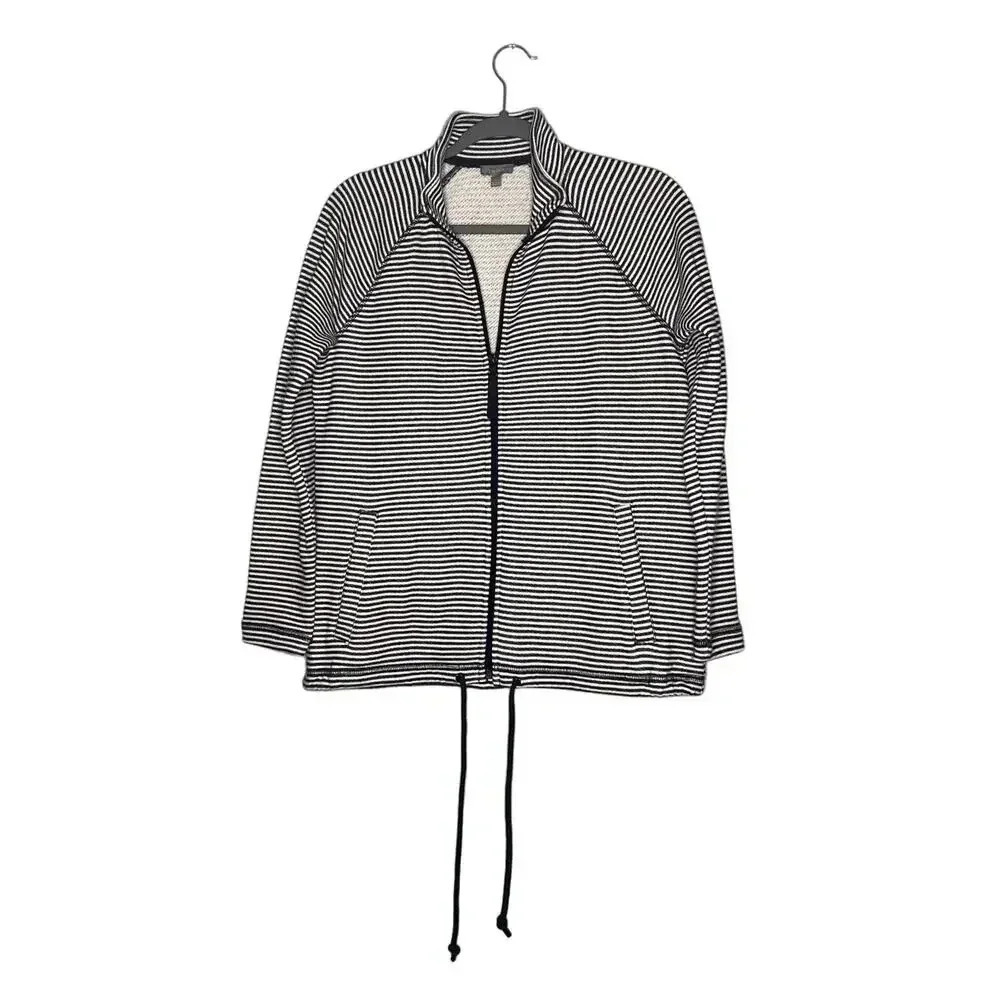 T by‎ Talbots Nautical Navy blue Stripped, Full Zip Size SP